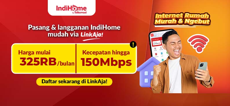 Logo Promo & Diskon IndiHome Juli 2025 | LinkAja