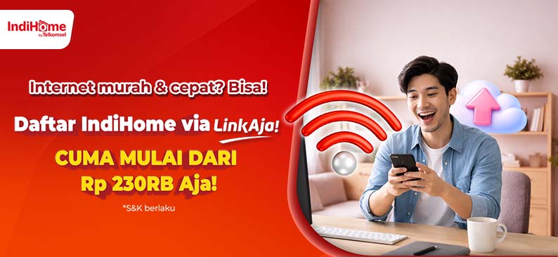 Logo Promo & Diskon IndiHome Mei 2026 | LinkAja