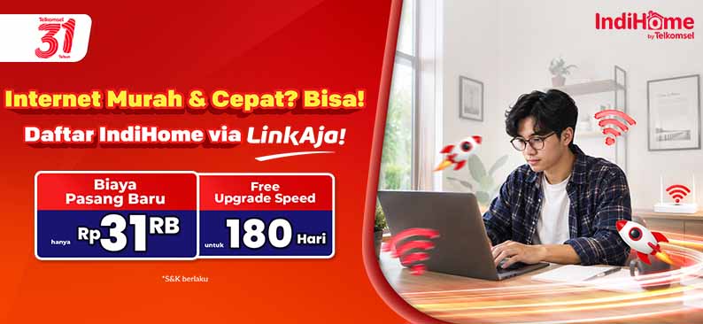 Logo Promo & Diskon IndiHome Juni 2026 | LinkAja